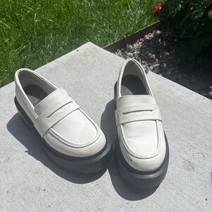 Wild Fable White and Black Slip-On Loafers